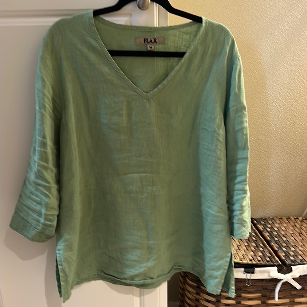 Relaxed Fit Green Top by Flax
